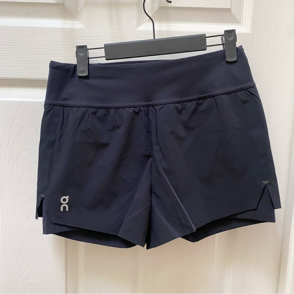 On Running black shorts built in spandex running athletic